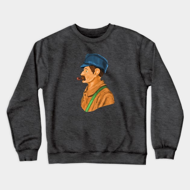 Man with Tobacco Pipe Crewneck Sweatshirt by Brazen Bison 